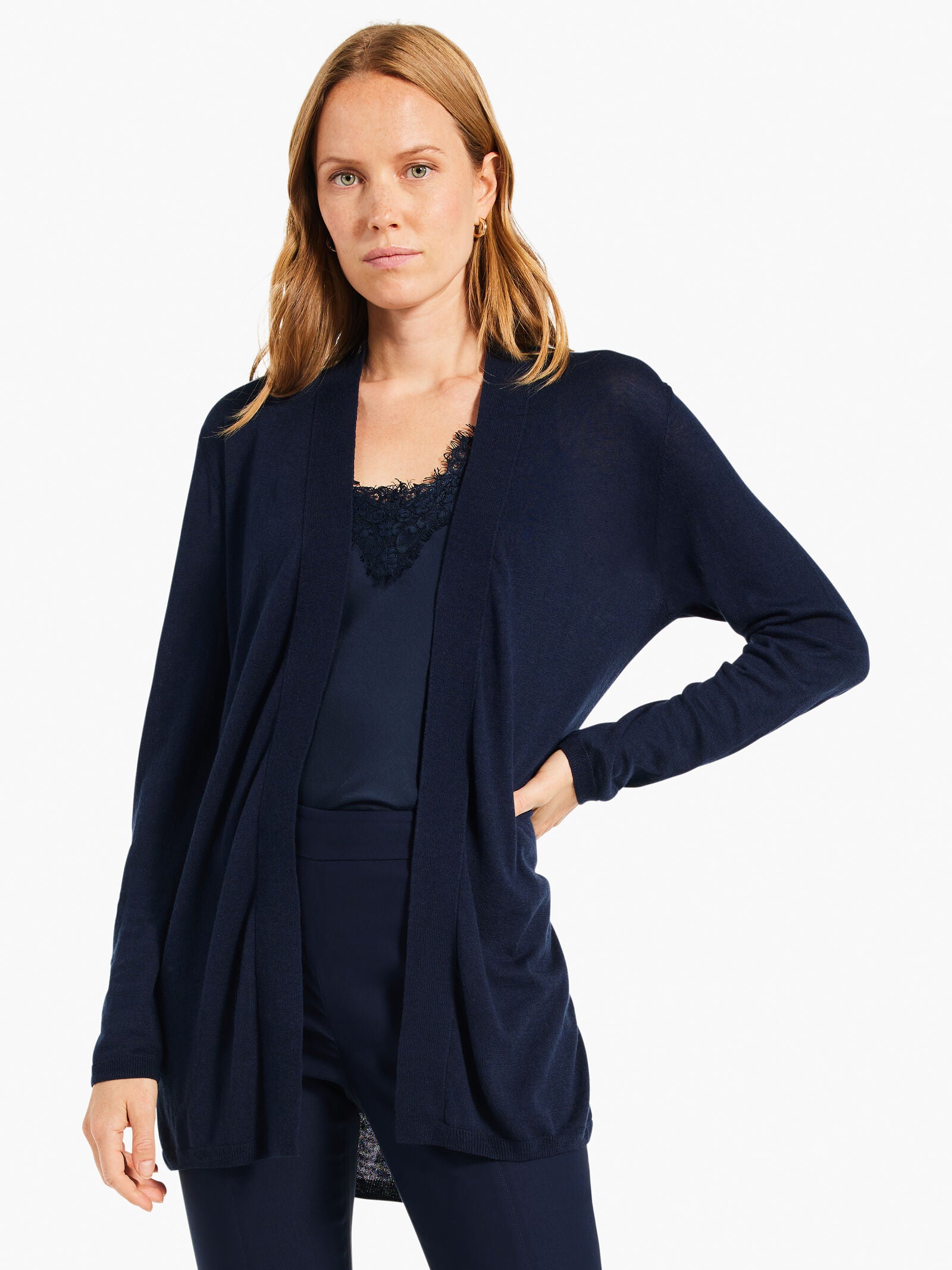 Nic & Zoe Lightweight Long Back of the Chair Cardigan (2 Colors)