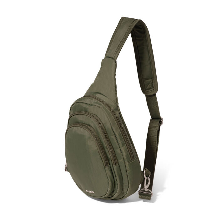 BAGGALLINI Securtex Anti-Theft Multi Zip Thyme Sling (ASL882)