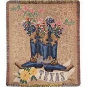 Texas Bluebonnets in Boots Throw (C-ATTXBB)