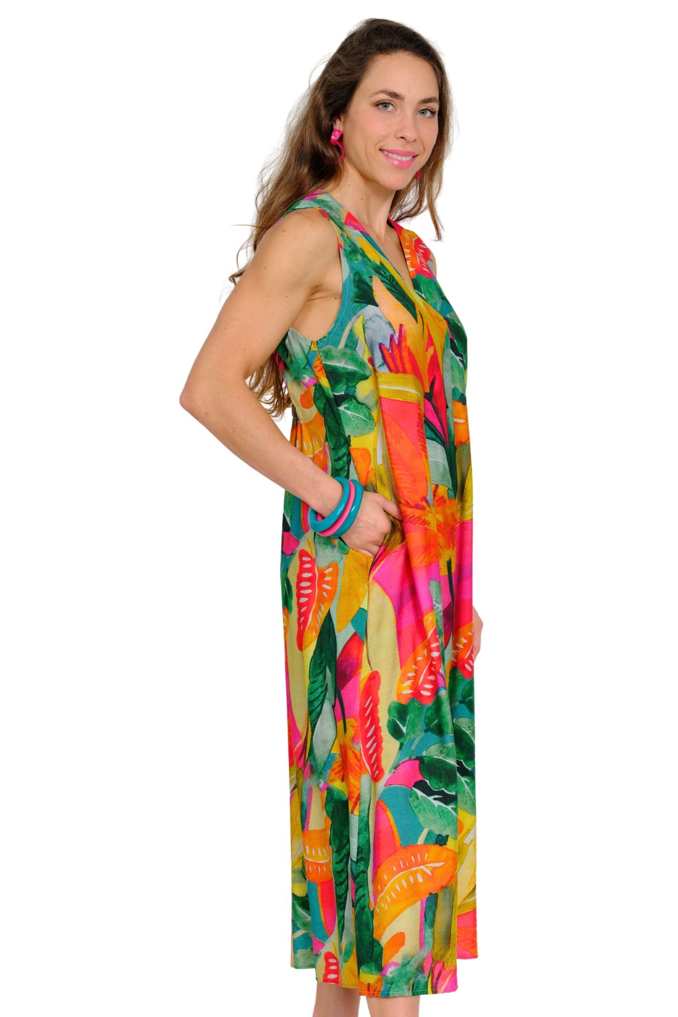 Lior Amelia Sleeveless Dress (Amelia-7-AR) (Jungle Bliss)