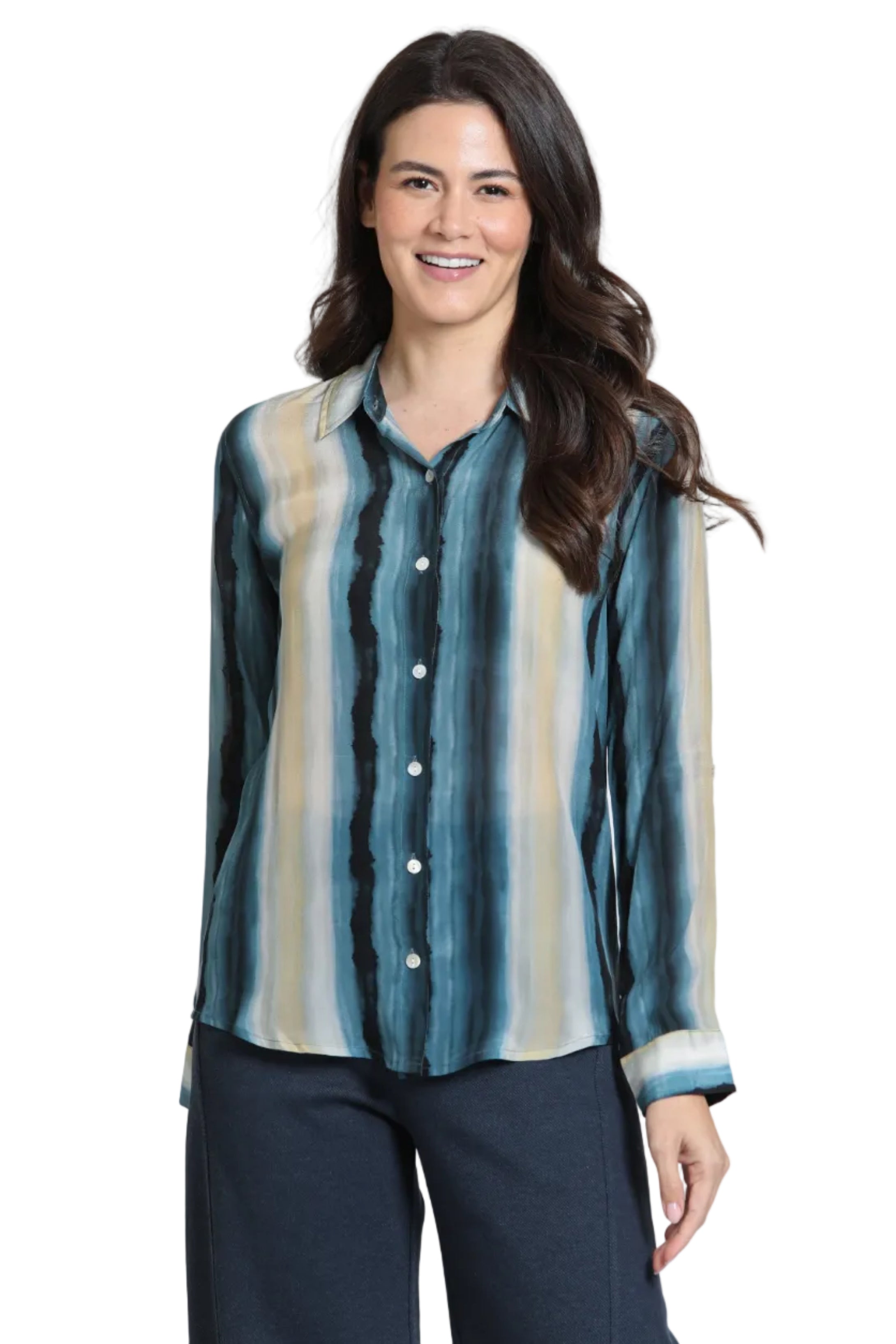 APNY Button Front Tab Sleeve Shirt (B-52p/D-074D/NC)
