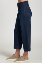 APNY Wide Leg Patch Pocket Crop Jeans (B168) (Dark Indigo )