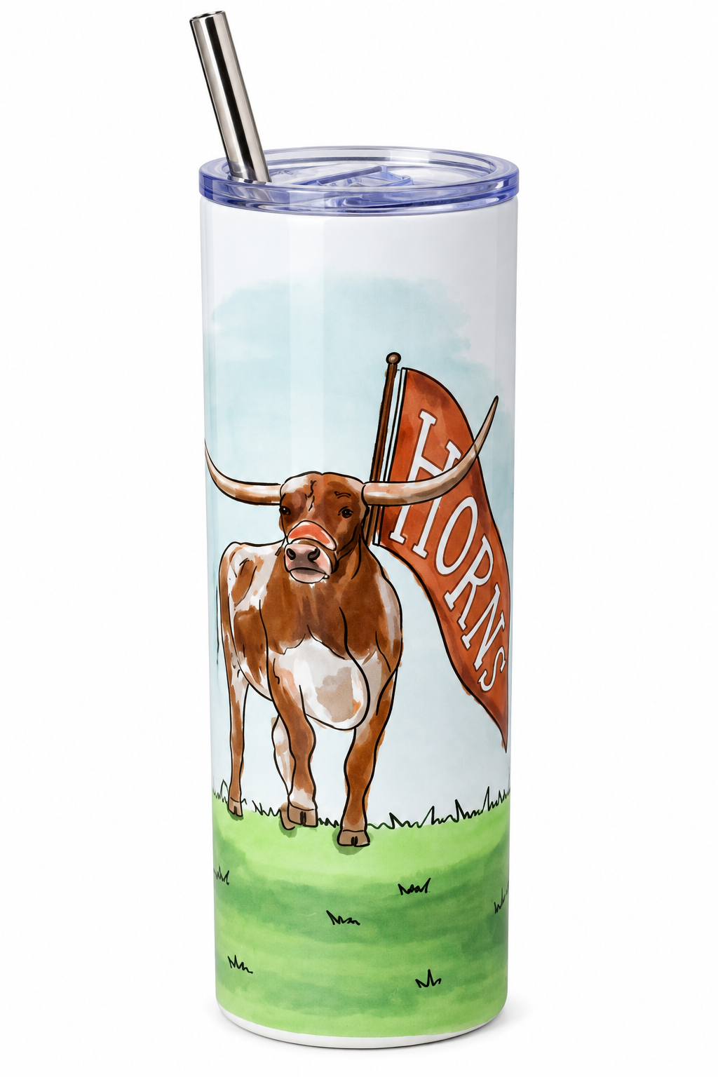 Glory Haus Texas Longhorn Mascot 30oz double Insulated Tumbler (468183401)