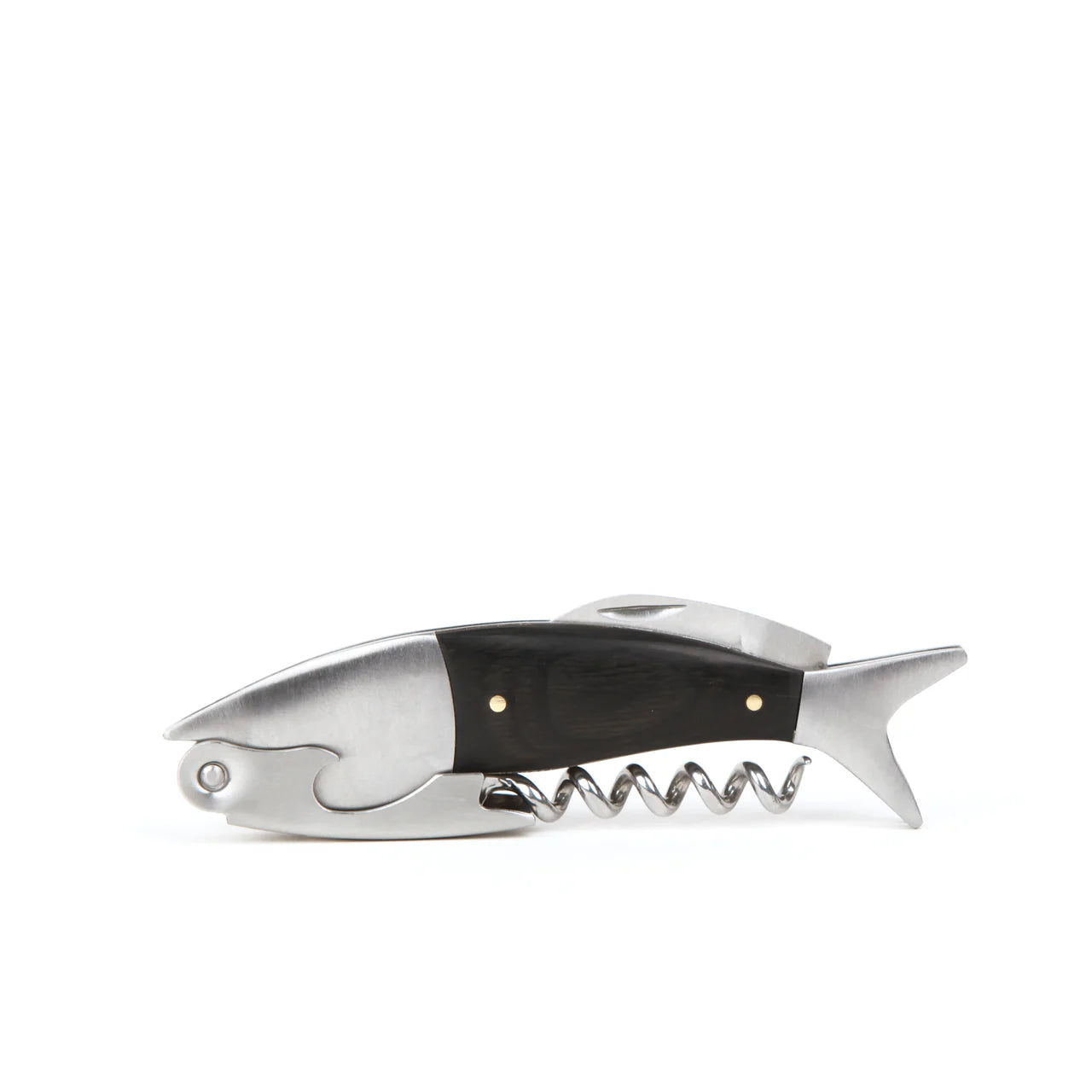 Kikkerland Dark Wood Fish 3 in 1 Corkscrew