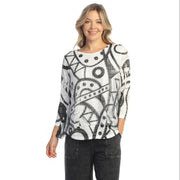Jess & Jane Cay Boucle Mesh Tunic (WHT/BLK)