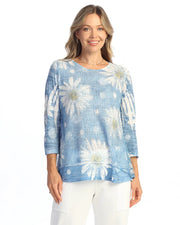 Jess & Jane Boucle Sublimated Mesh Daisy Pop Top (BC4-2216)