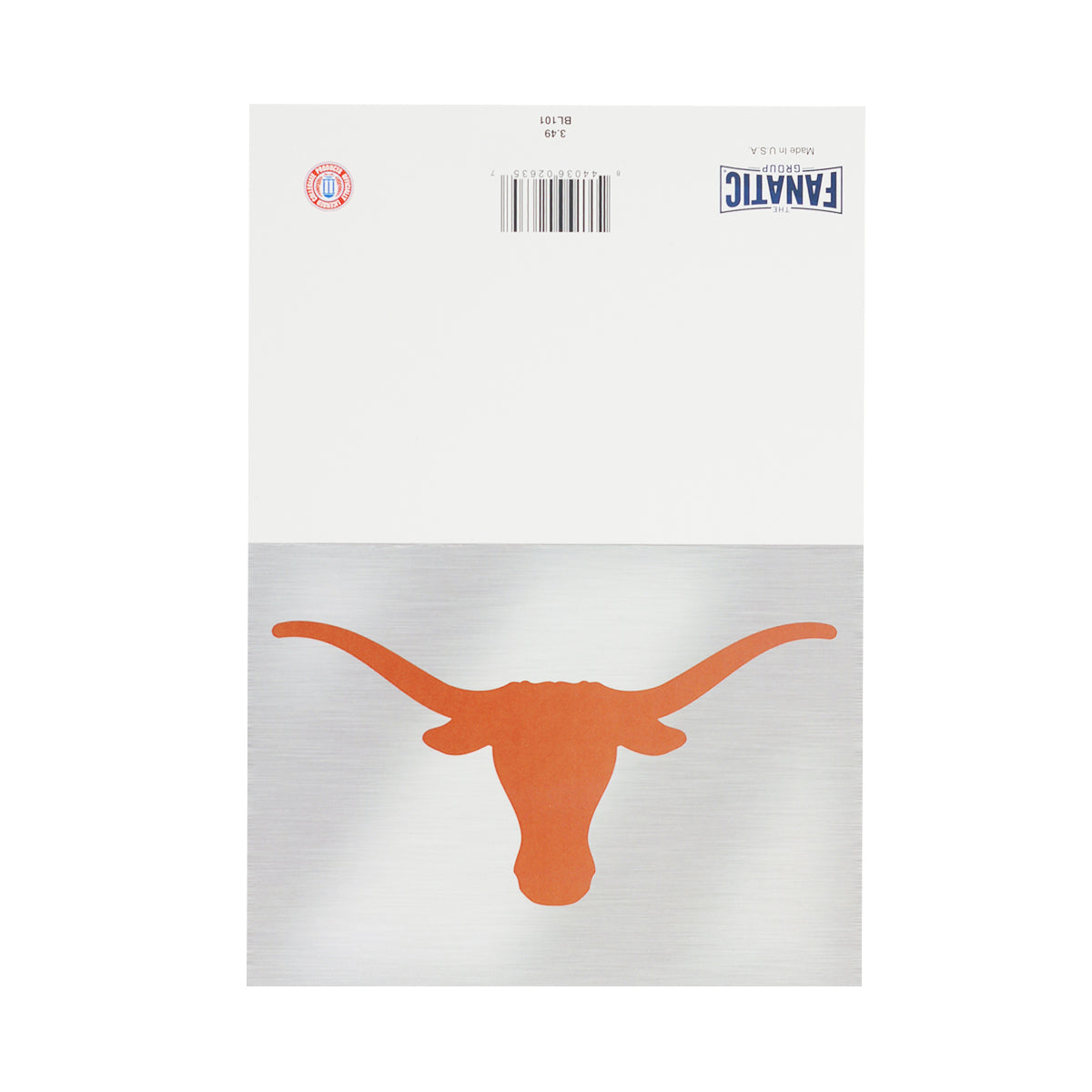Texas Longhorn Logo Go Longhorns Card (BL101) (Silver)