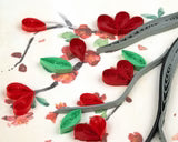 Quilling Card Red Flower Branch (BL1486)