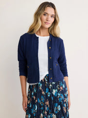 Nic & Zoe Textured Knit Bomber Jacket (BNZM263008)(Ink)