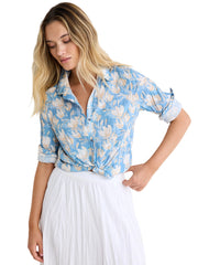Nic & Zoe Shadow Floral Core Shirt (BNZM263613)