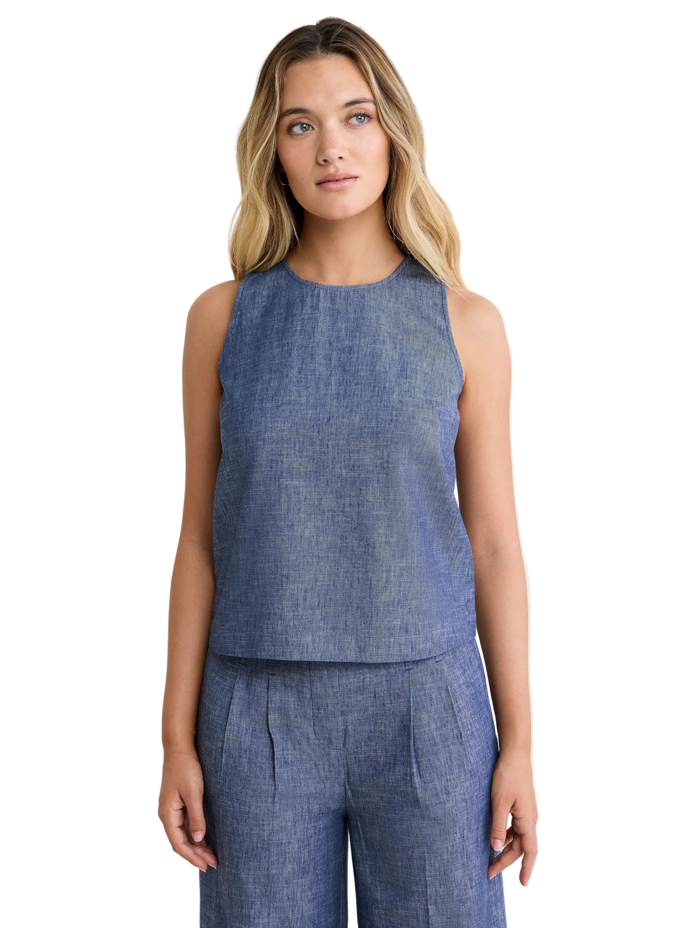 NZ by NIC+ZOE Chambray Mix Stevie Tank (BNZM263619)