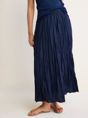 NZ by Nic & Zoe Solid  Core Cotton Crinkle Skirt (BNZM263700)(Ink)