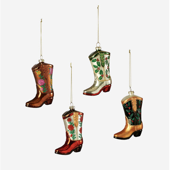 One Hundred 80 Degrees Fancy Cowboy Boot Ornament (Multiple Styles)