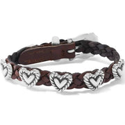 Brighton Roped Heart Braid Bandit Bracelet (7475)(Brown)