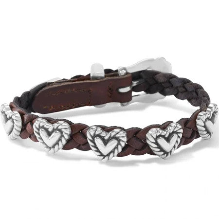 Brighton Roped Heart Braid Bandit Bracelet (7475)(Brown)