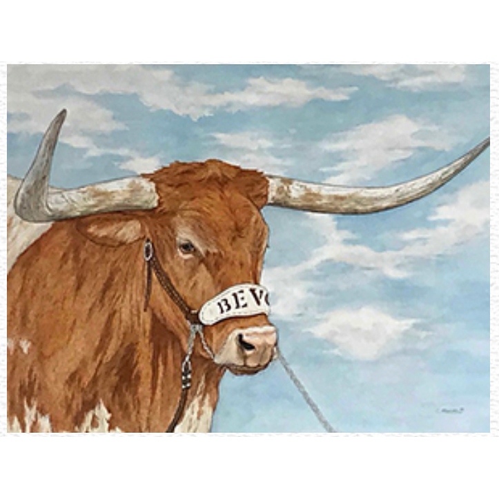 Longhorn Proud Bevo XV Signed Print by Cathy Munson