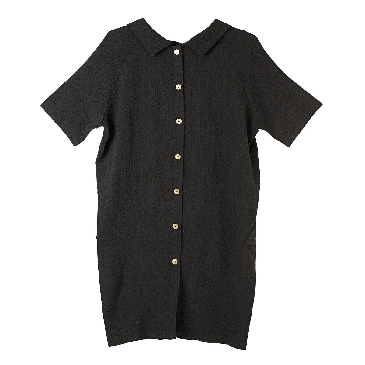 Toofan Solid Black Cowl Neck Dress