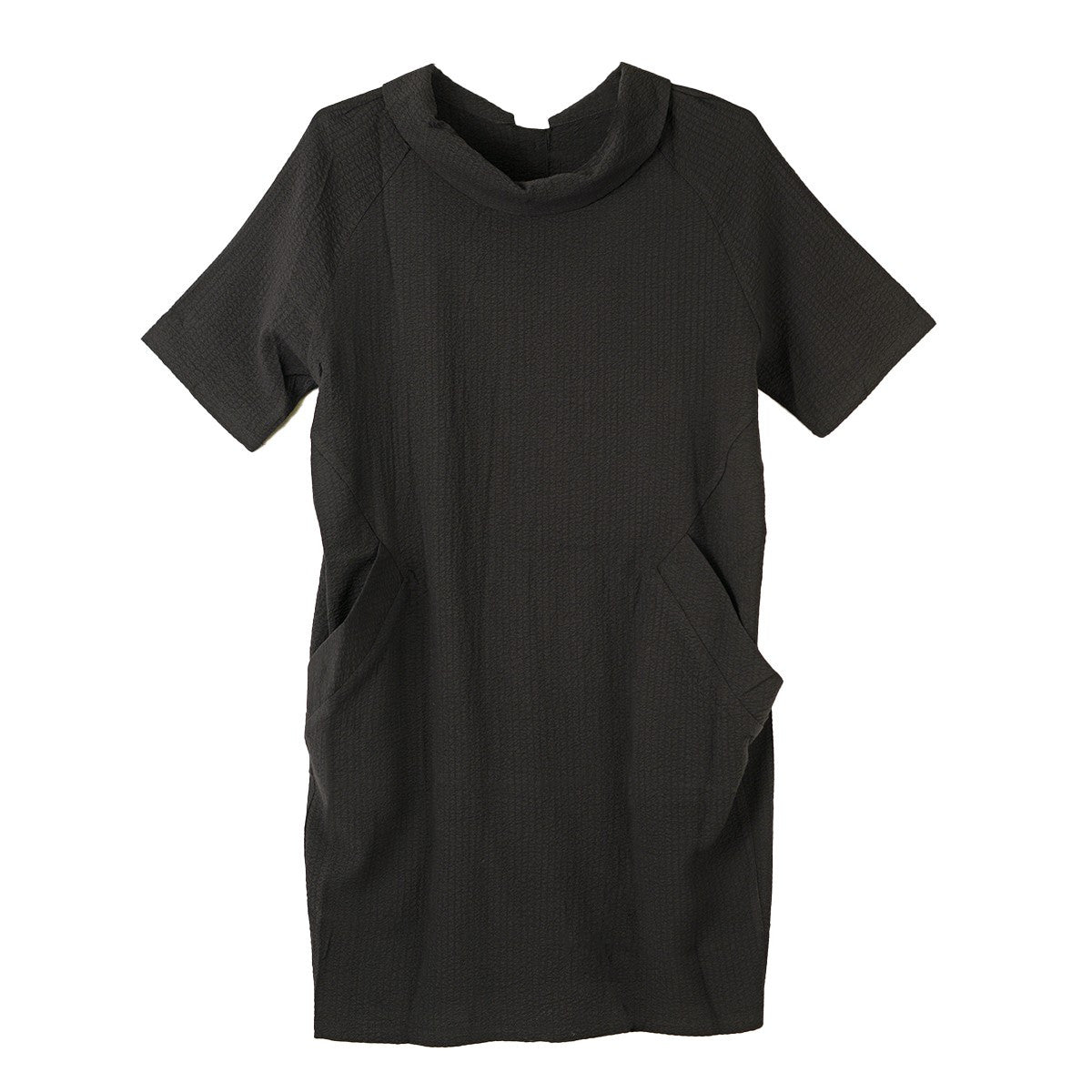Toofan Solid Black Cowl Neck Dress