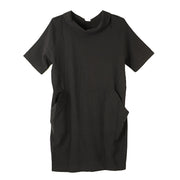 Toofan Solid Black Cowl Neck Dress