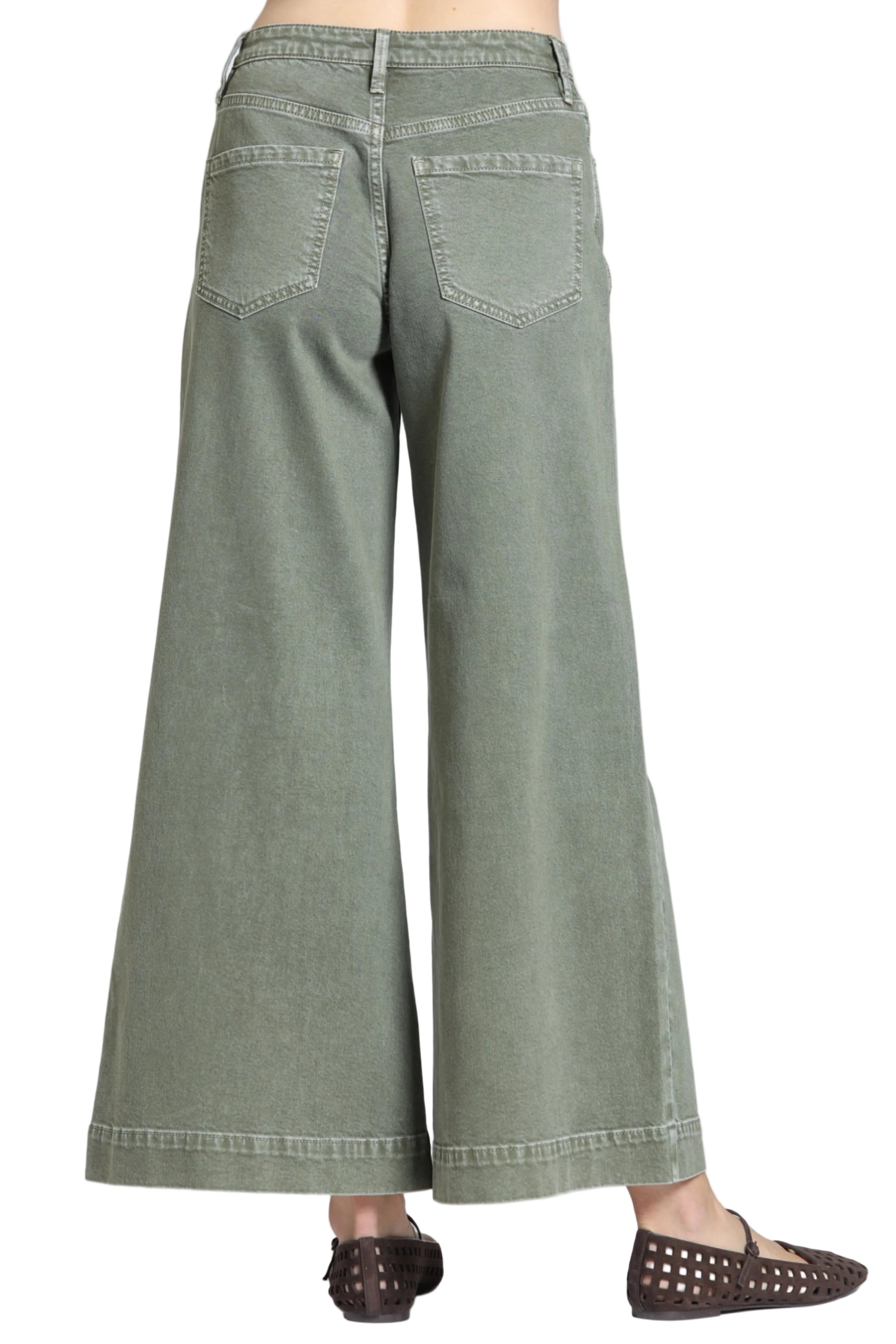 APNY Godet Wide Leg Jean (C198) (Olive)