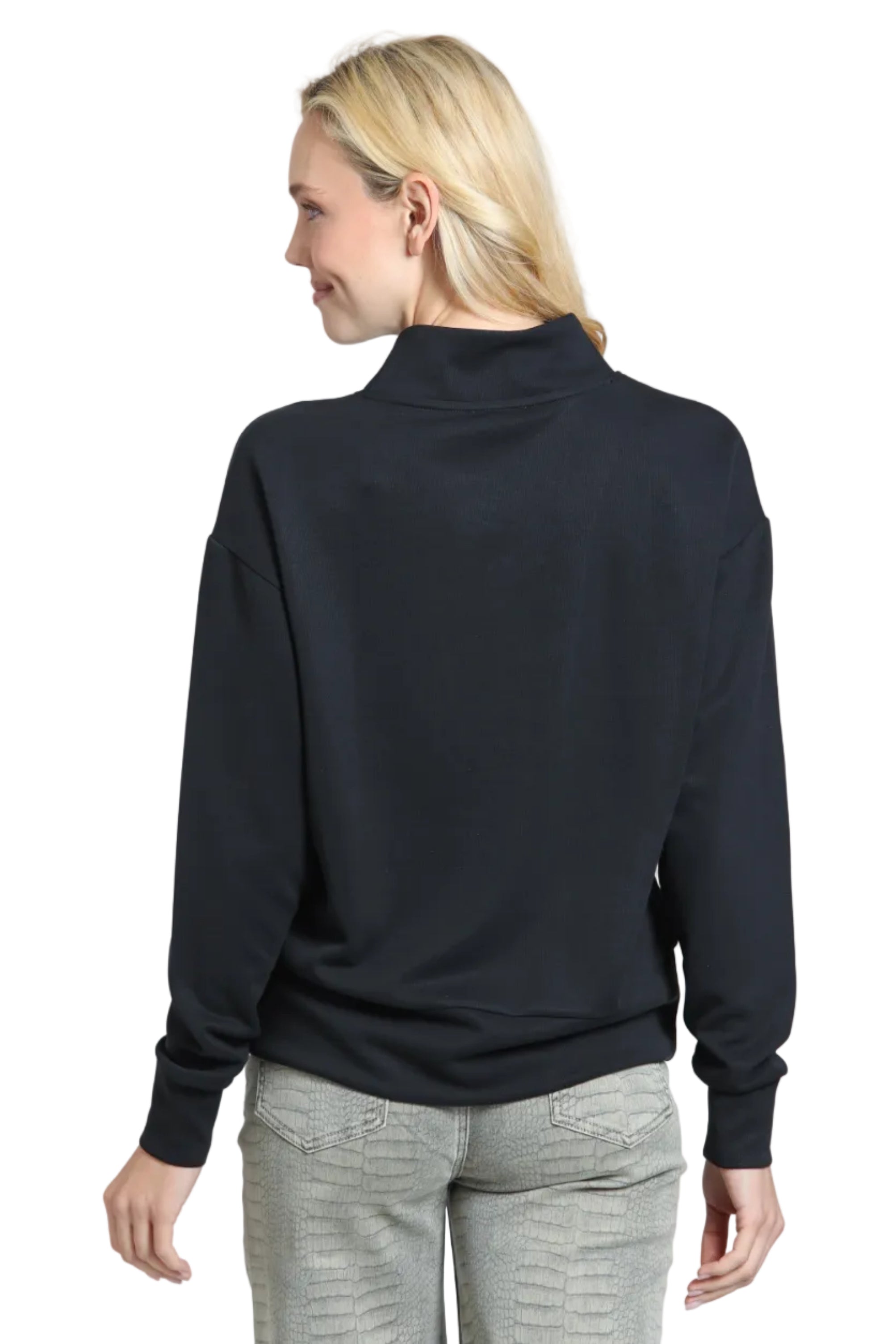 APNY Half-Zip Pullover Top (C219) (Black)