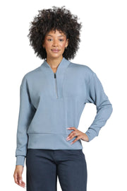 APNY Half Zip Denim Friendly Pop-Over( C219)(Indigo Blue )