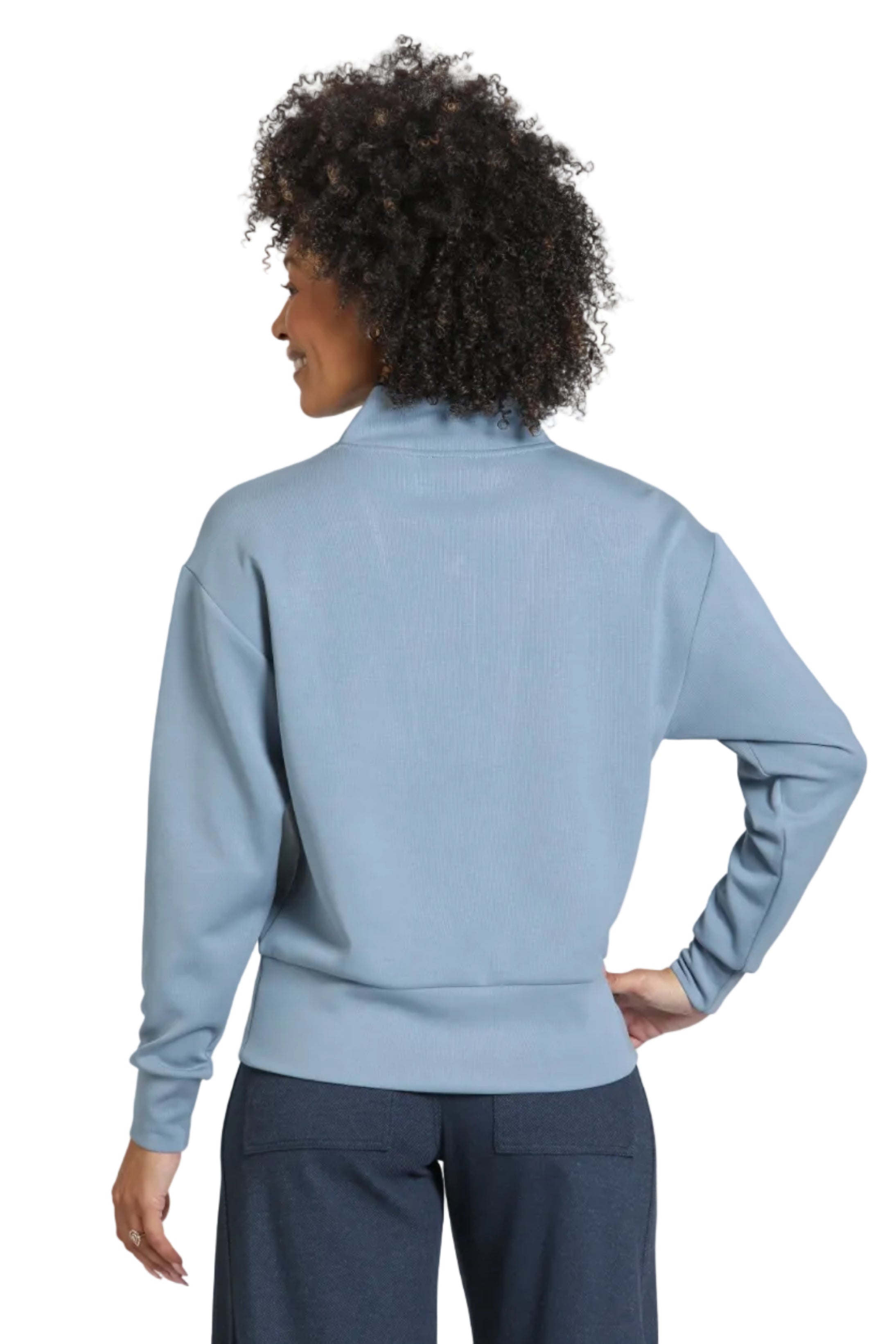 APNY Half Zip Denim Friendly Pop-Over( C219)(Indigo Blue )