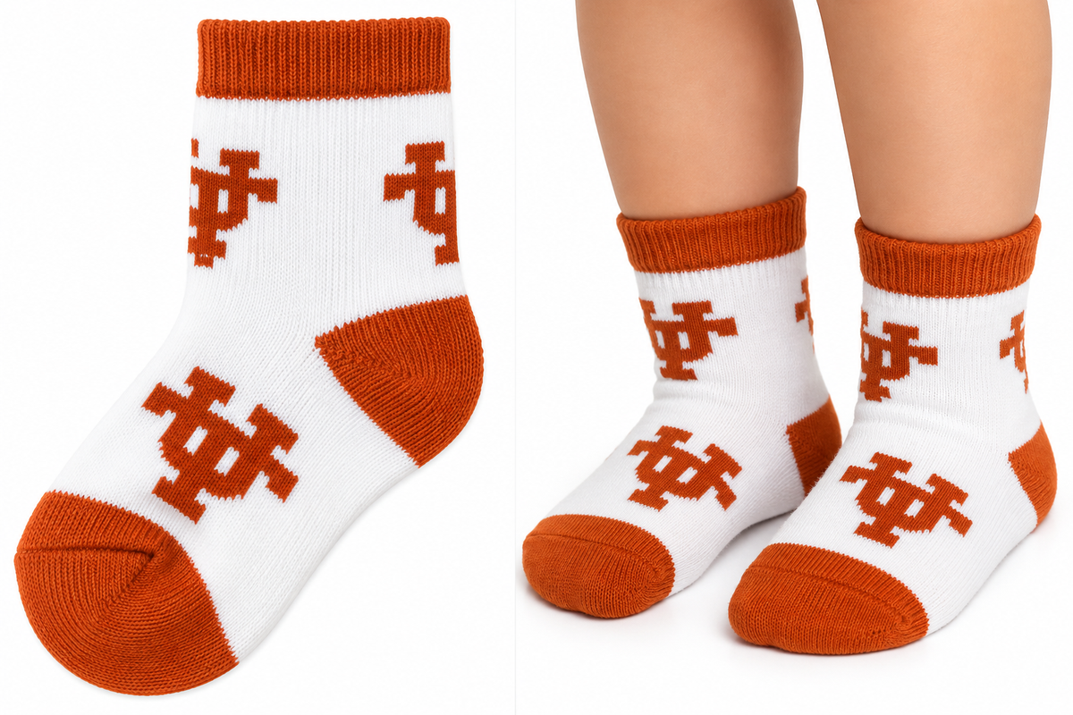 Texas Longhorn Allover UT Logos Toddler Socks ( XCTG1)