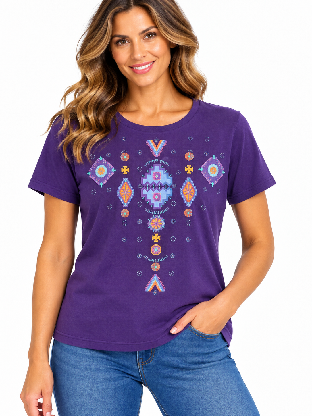 Sabaku Concho Short Sleeve Boutique Tee (449GRPssbt) (Grape)