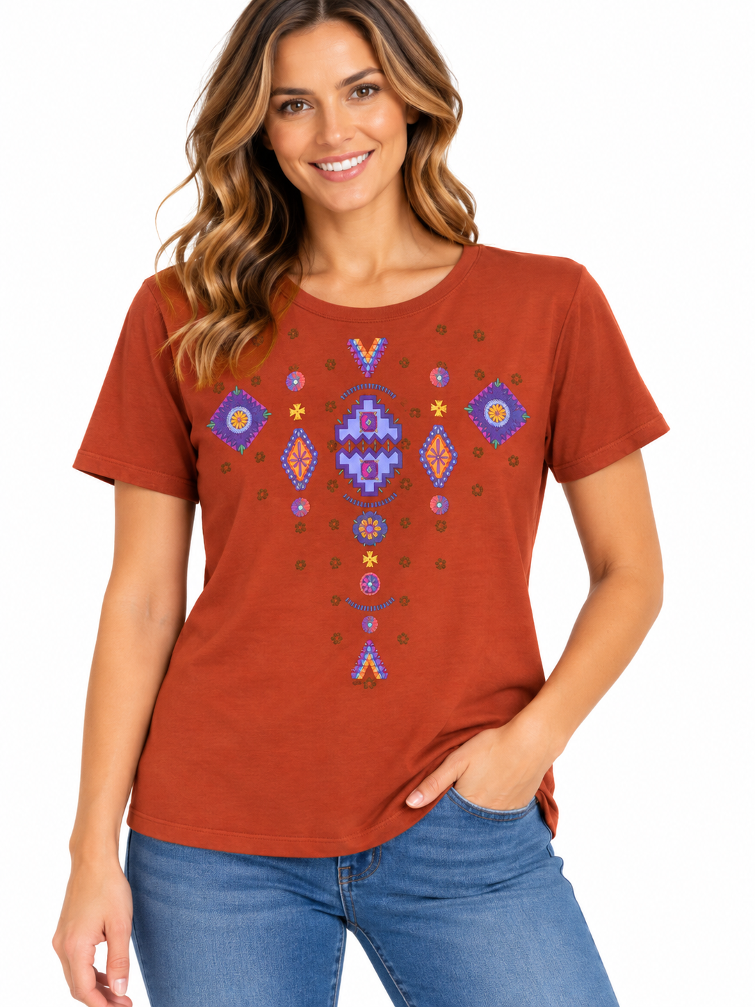 Sabaku Concho Short Sleeve Boutique Tee (449GGBssbt) (Gingerbread)