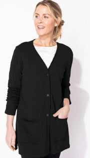 Escape Cotton Roll Front Pocket Cardigan (3 Colors) (10070)