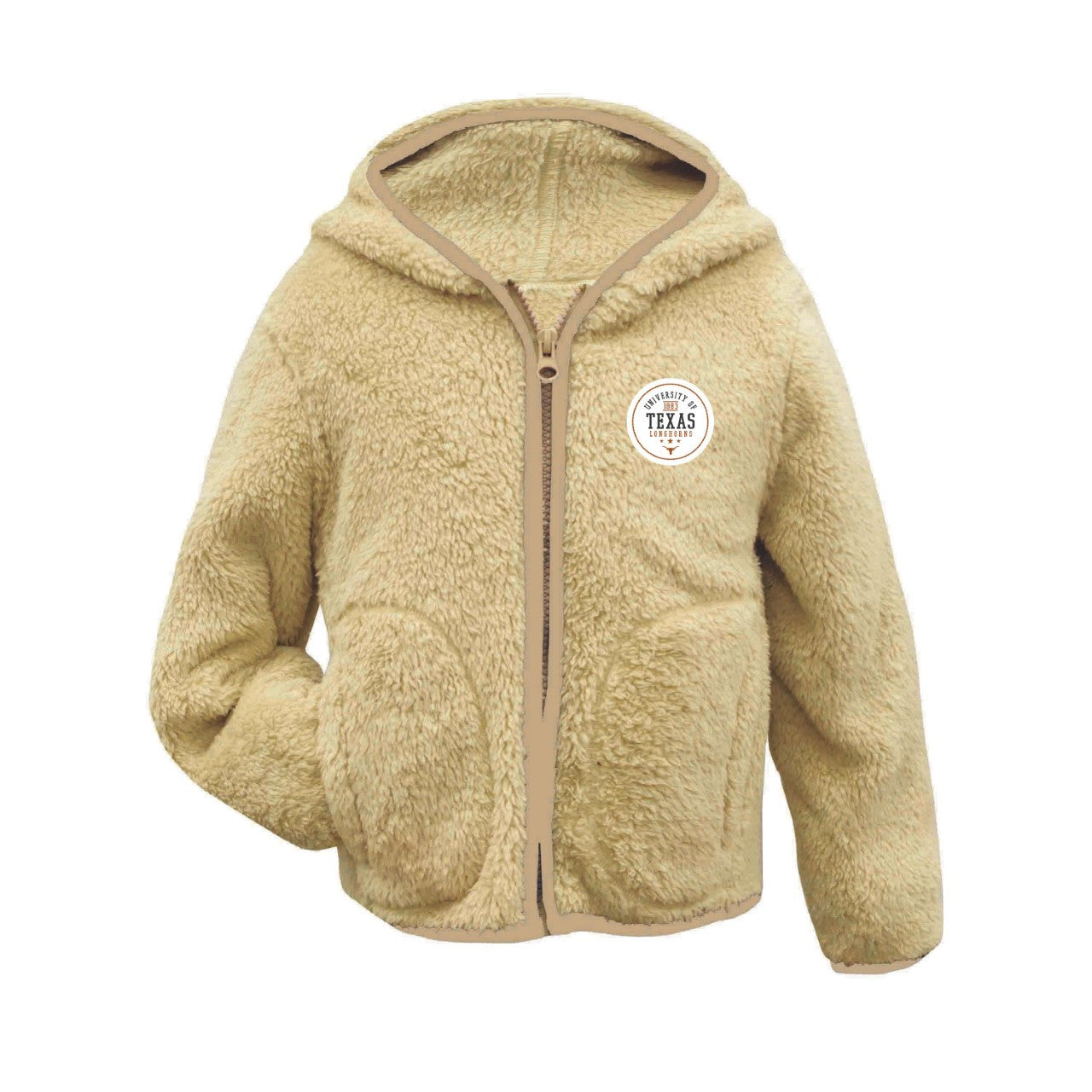 Texas Longhorn Toddler Carter Fleece Zip Hoodie (GARB CBTL-34) LT TAN