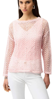 Joseph Ribkoff Rhinestone Pull-over Bling Sweater (261915)(Petal Pink )