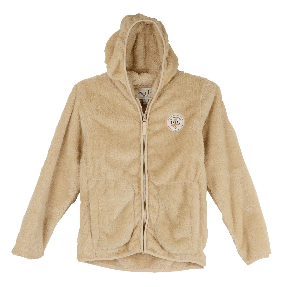 Texas Longhorn Youth Carter Fleece Zip Hoodie (GARB CBYL34) LT TAN