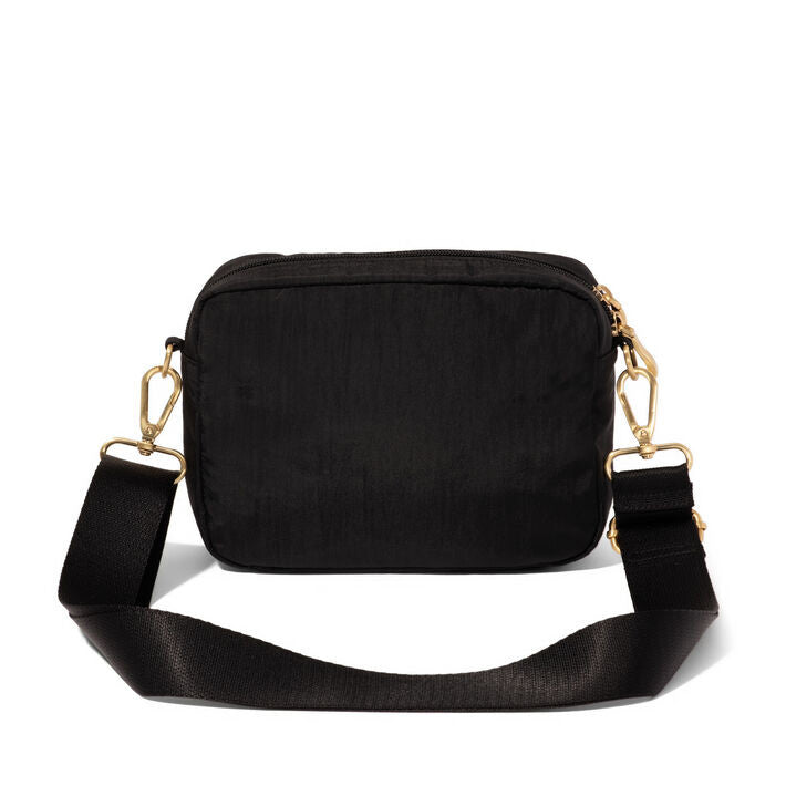 Baggallini Coastal Flip Lock Camera Crossbody Bag (BLK/GLD)