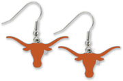 Texas Longhorn Aminco Enamel Logo French Wire Dangle Earrings (ORNG/SLV)