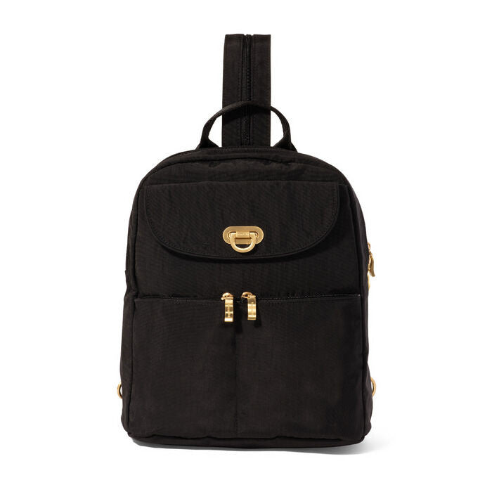 Baggallini Coastal Flip Lock Day Pack (BLK/GLD)