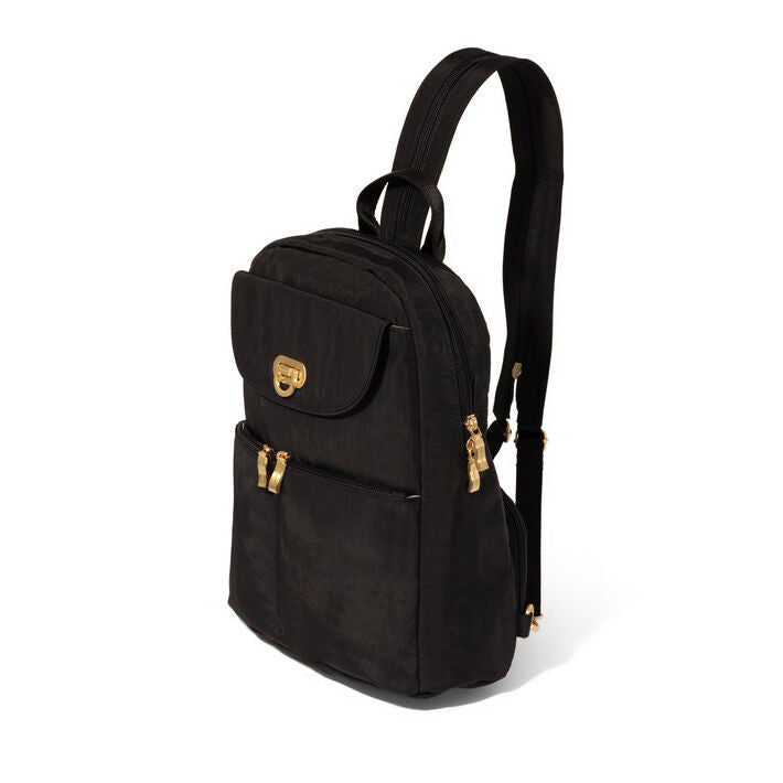 Baggallini Coastal Flip Lock Day Pack (BLK/GLD)