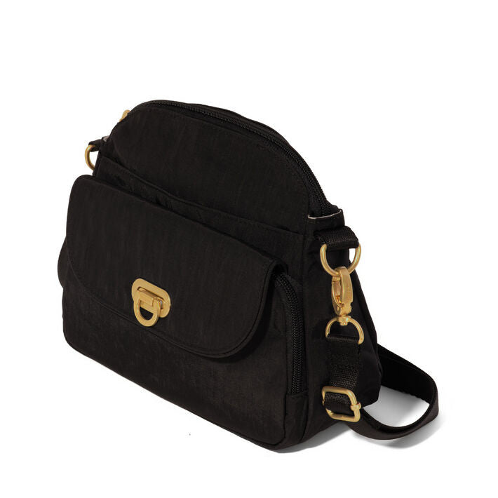 Baggallini Coastal Flip Lock Crossbody (BLK/GLD)