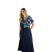 NZ by Nic & Zoe Glowy Floral Core Cotton Shirt (BNZM263614)(Indigo Multi)