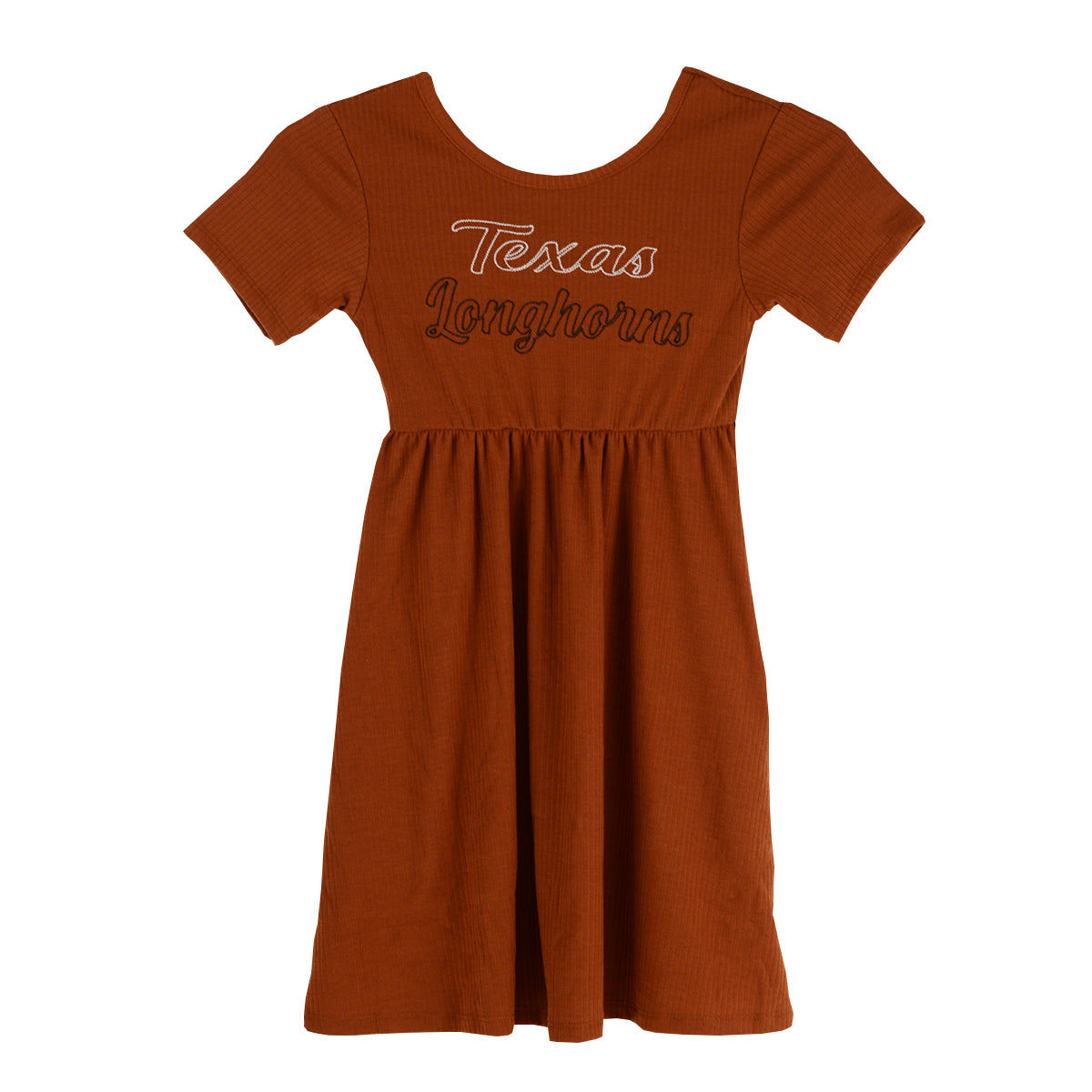 Texas Longhorn Colosseum Youth Girls' Riley Ribbed Knit Dress (Burnt Orange)(COEDT50291)