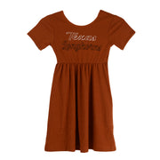 Texas Longhorn Colosseum Youth Girls' Riley Ribbed Knit Dress (Burnt Orange)(COEDT50291)