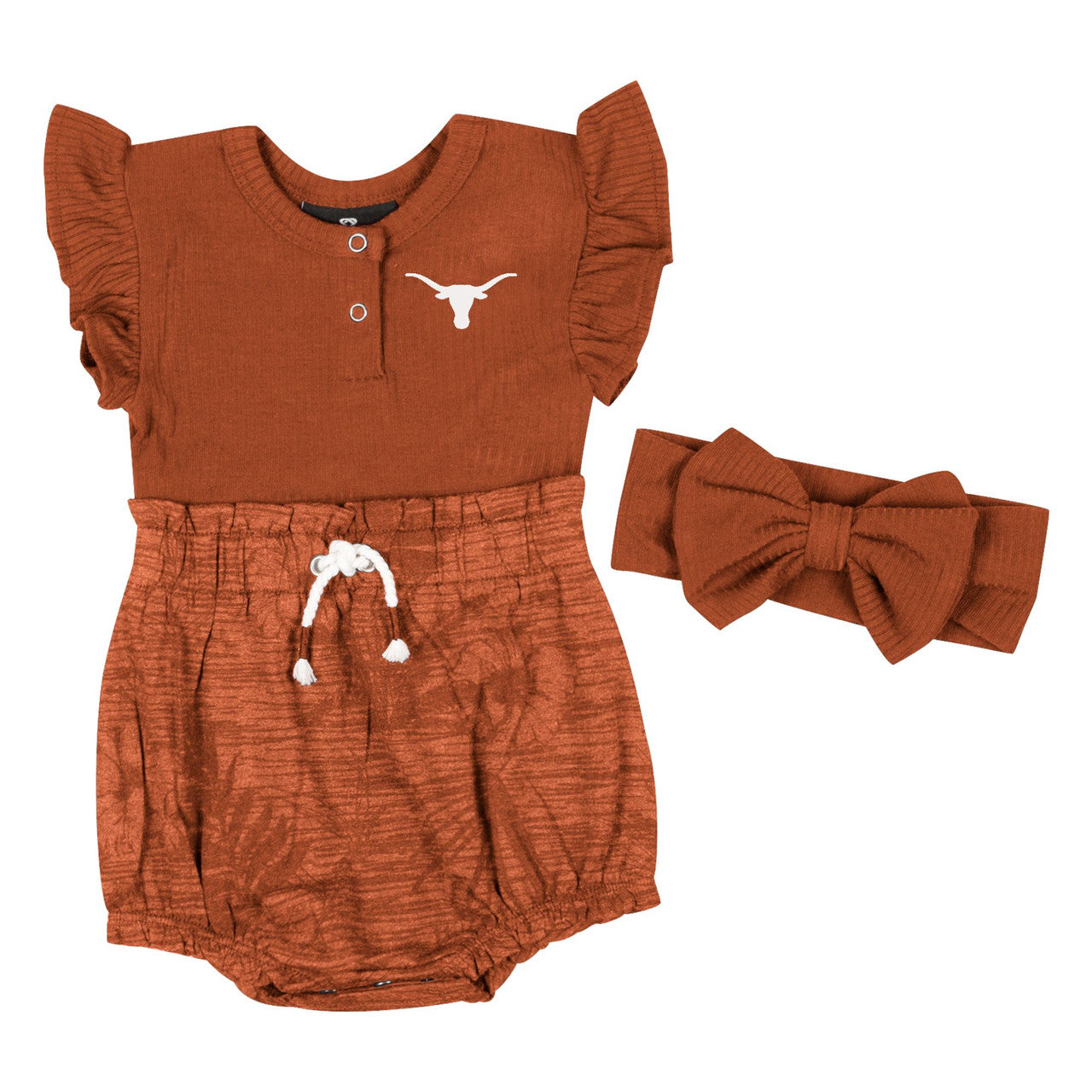 Texas Longhorn Colosseum Infant Fern Onesie & Headband Set (BO) (COER20344)