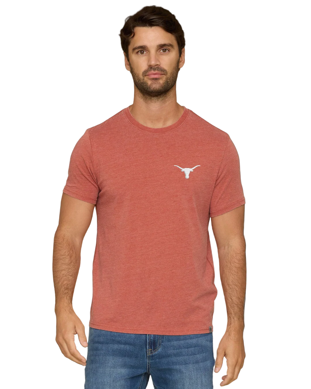 Texas Longhorn Flag & Anthem Men's Drewsville Burnout Crewneck Tee (101-KT1249)(Burnt Orange)harcoal Grey) (Copy)