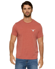 Texas Longhorn Flag & Anthem Men's Drewsville Burnout Crewneck Tee (101-KT1249)(Burnt Orange)harcoal Grey) (Copy)