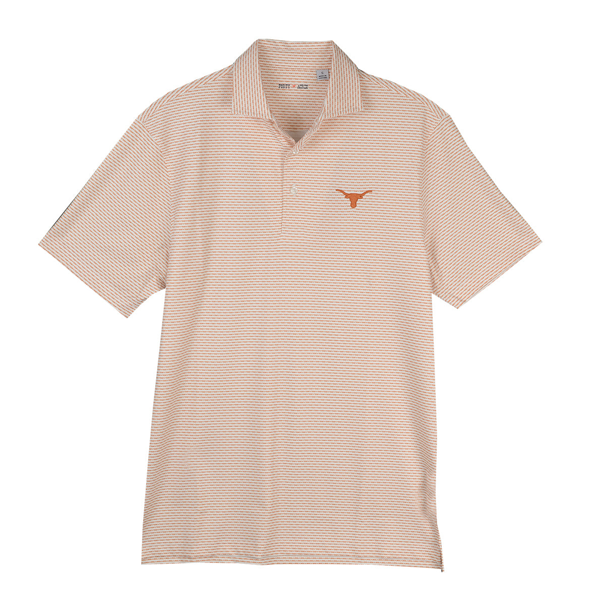 Texas Longhorns 40 Acres Offset Stripe Texas Spelled Stripe Ecotec Polo (WHT/BO)(CP56833)