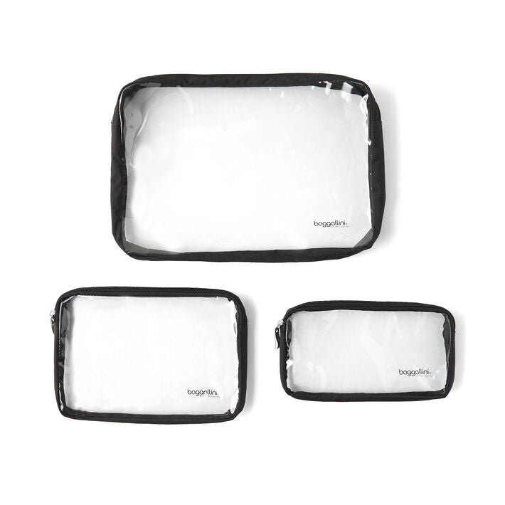 Baggallini Clear Travel Pouches (Set of 3) (Multiple Colors) (CTP485)