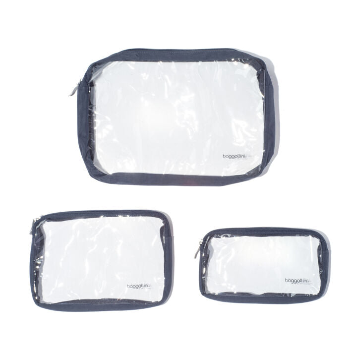 Baggallini Clear Travel Pouches (Set of 3) (Multiple Colors) (CTP485)
