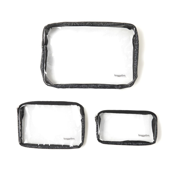 Baggallini Clear Travel Pouches (Set of 3) (Multiple Colors) (CTP485)