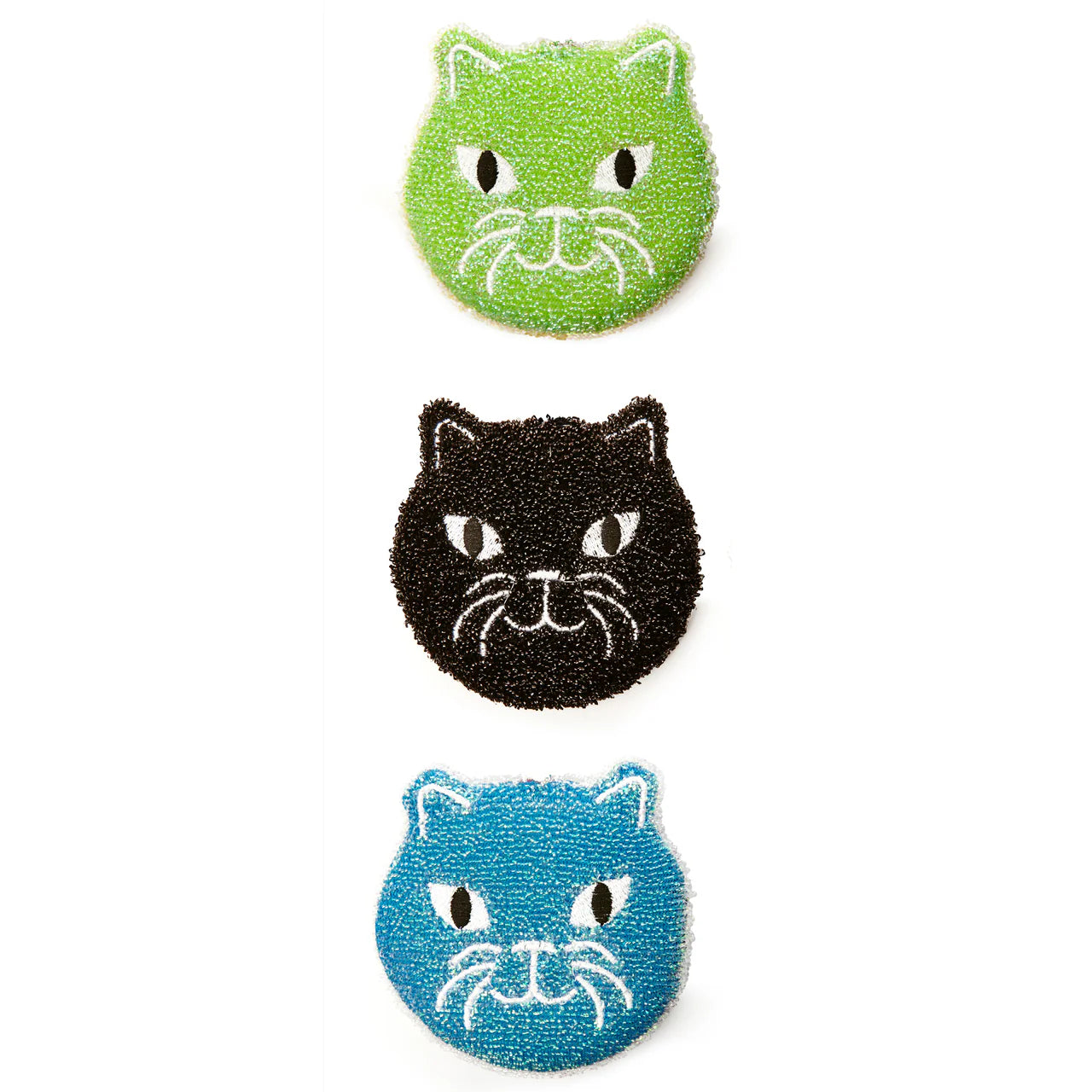 Kikkerland Cat Sponge Set of 3